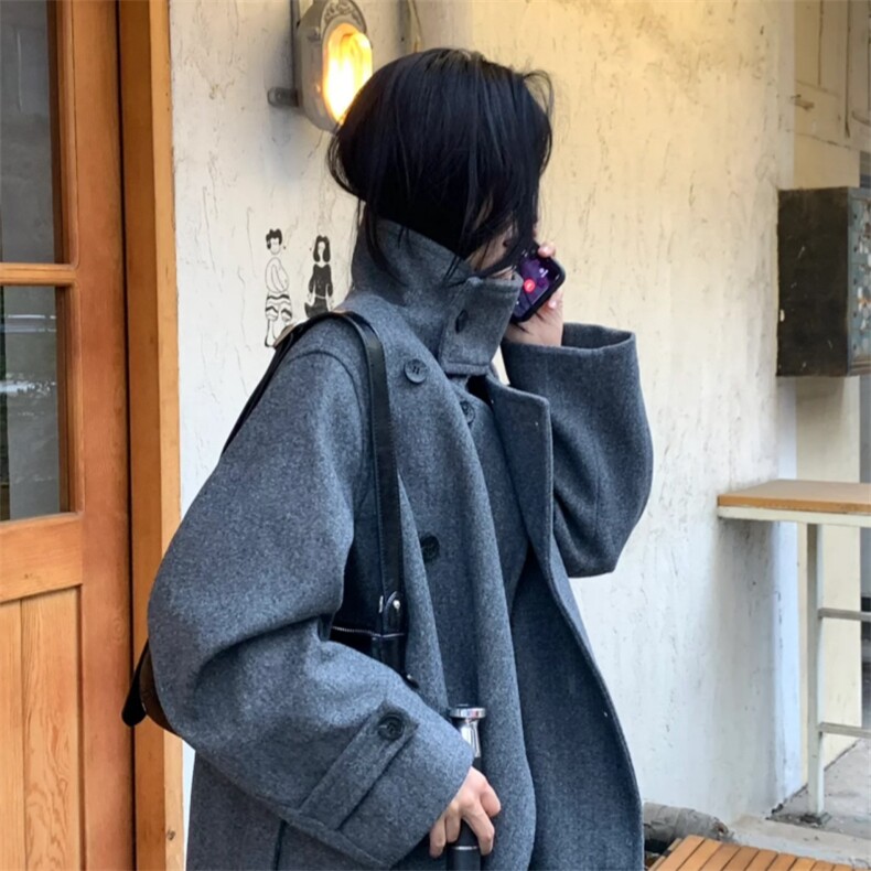 816B-DY1003-P120现货！COS鱿鱼大衣巴味穿搭,男装毛呢大衣,星座816B