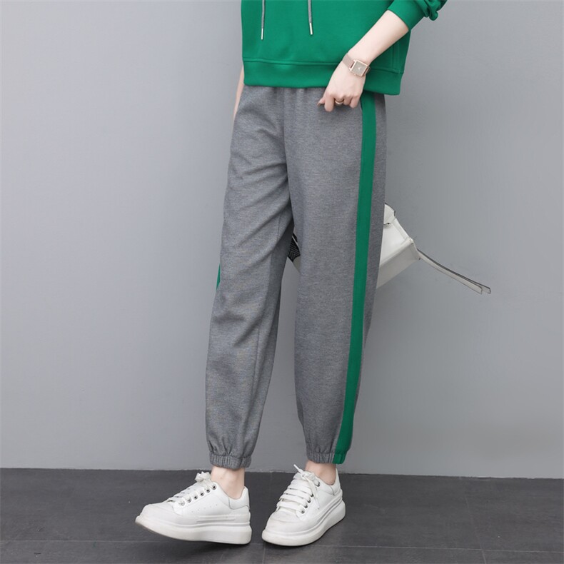时尚撞色宽松休闲裤女2024春新款显瘦百搭运动裤,女装休闲裤,依恋蒂丝