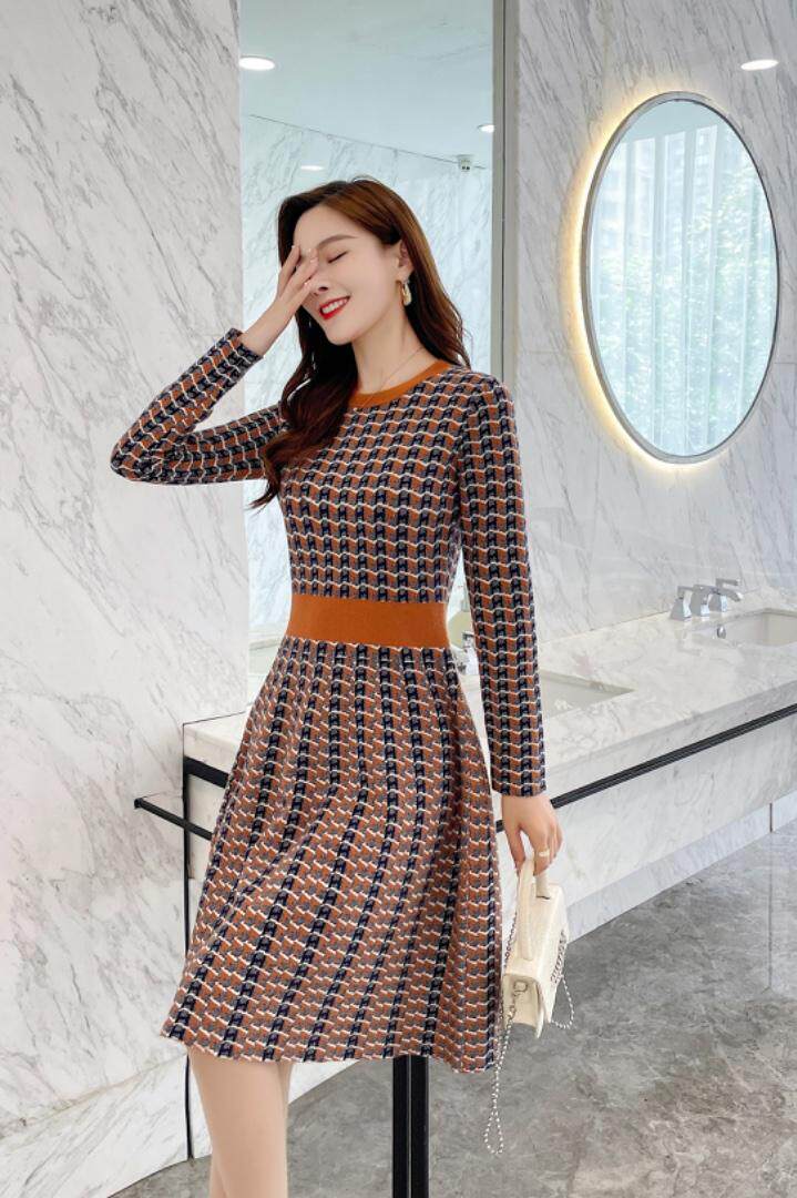 秋冬连衣裙，女装连衣裙，依伊贝尔 红彬缘