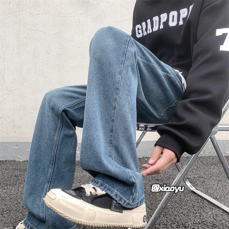 XZ616秋冬季新款重磅宽松微喇百搭纯色休闲牛仔裤TY971P45控58,男装牛仔裤,星座512A（原616）