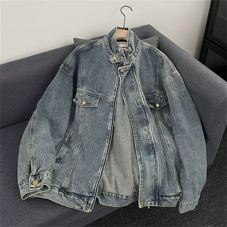 【有货】DY2317-特P70美式潮牌重工水洗机车风牛仔外套春秋季夹克,男装夹克,星座603-2