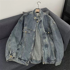 【有货】DY2317-特P70美式潮牌重工水洗机车风牛仔外套春秋季夹克，男装夹克，星座603-2