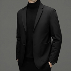 2023年冬季新款男装西装领商务休闲羽绒服中年保暖加厚短款外套，男装羽绒服，电商B212（原钱塘6029）