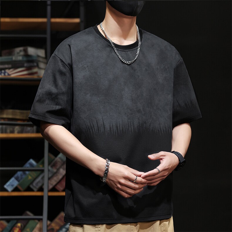 潮牌满印圆领短袖男士T恤休闲时尚夏季薄款宽松大码夏装半袖,男装T恤,星座1107-1