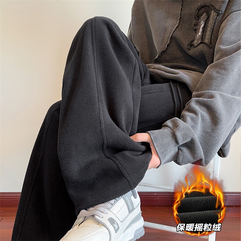 主推重磅300g保暖双面摇粒绒男宽松结构休闲卫裤K24088-特P33控65，男装休闲裤，电商A001-1