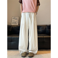 D206-18XL-M夏季美式薄款刺绣防晒山本裤男冰丝垂感阔腿裤PK9149，男装休闲裤，电商D206-1