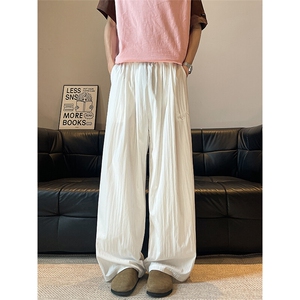 D206-1 8XL-M夏季美式薄款刺绣防晒山本裤男冰丝垂感阔腿裤PK9149图片