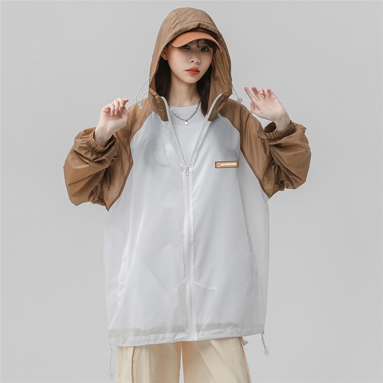 夏季冰丝防晒衣薄款女百搭防紫外线宽松时尚外套F61403P65控88,男装防晒衣,电商A268