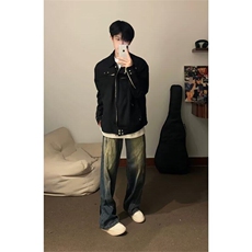 新款解构外套男春季美式高街机车服高级感潮飞行员夹克WL2355-P78，男装夹克，星座1008