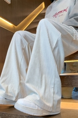 8XL-M特大码秋季新款垂感休闲裤男宽松直筒裤男裤拖地裤K942P40，男装休闲裤，电商D206-1