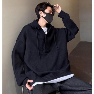 重磅秋冬装北极绒开衫毛衣美式复古休闲慵懒风针织衫加厚连帽外套图片