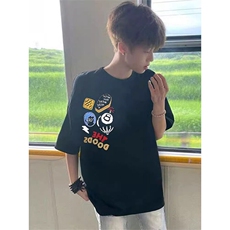 万针全刺绣工艺高品质260克纯棉双纱美式宽松百搭短袖T恤特P33，男装T恤，电商A486