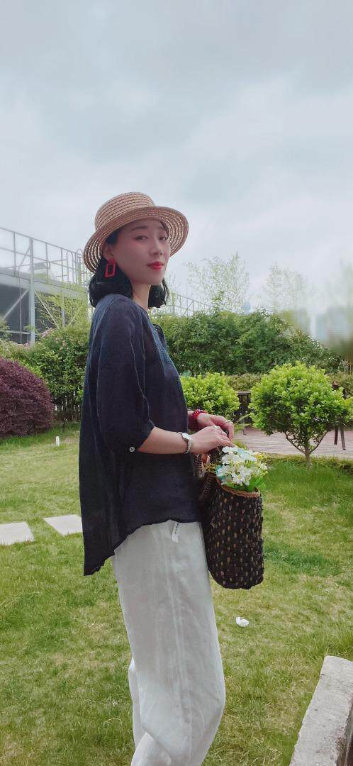 纯苎连衣裙小衫裤子裙子衬衣 时尚风 风淑女风休闲风，女装连衣裙，川哲