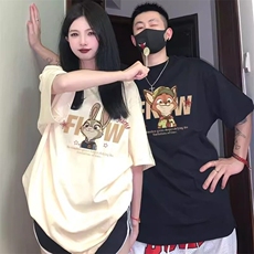 网图现货情侣T恤新款夏装时尚潮牌小众高级感短袖RB003-P35，男装T恤，星座1005-4