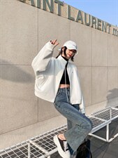 时装复合彩色开衫卫衣外套，女装卫衣/绒衫，百变诱惑(6F)