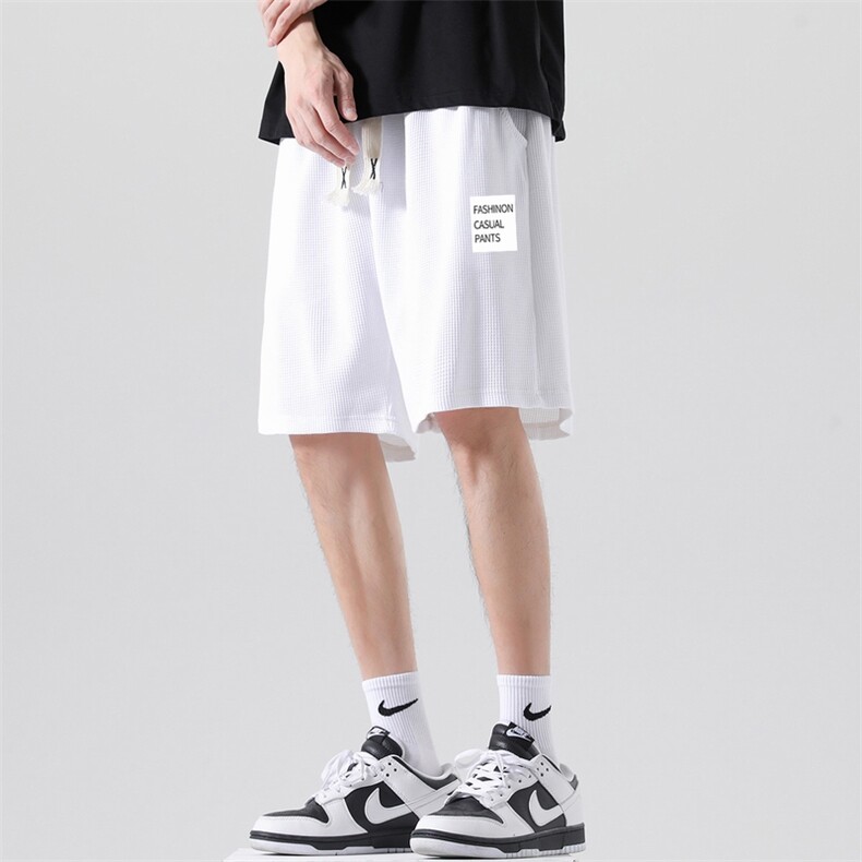 2026夏季新款潮流男士华夫格短裤印花五分裤宽松1210-2-DK707-P15,男装牛仔裤,星座1816-2（原1210–2）