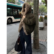 网图美潮座山雕加厚大毛领棉服外套W1877/特P110，男装棉衣，电商B350