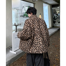 现货新款MY1188-P95特大码豹纹个性棉衣外套，男装棉衣，电商D232