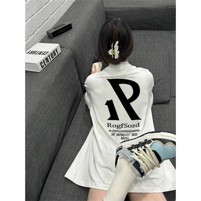 T0681-P30 日系简约字母设计 小众纯棉短袖 夏季潮牌宽松百搭T图片