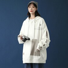 280斤可穿大码慵懒风卫衣2023秋季新款中性风男女无性别连帽上衣图片