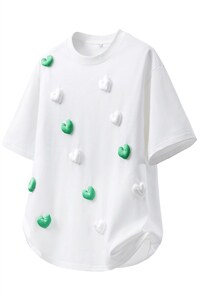 1立体白底潮情侣大码M-5XL网红小爱心短袖T恤男DT7742P55控78图片