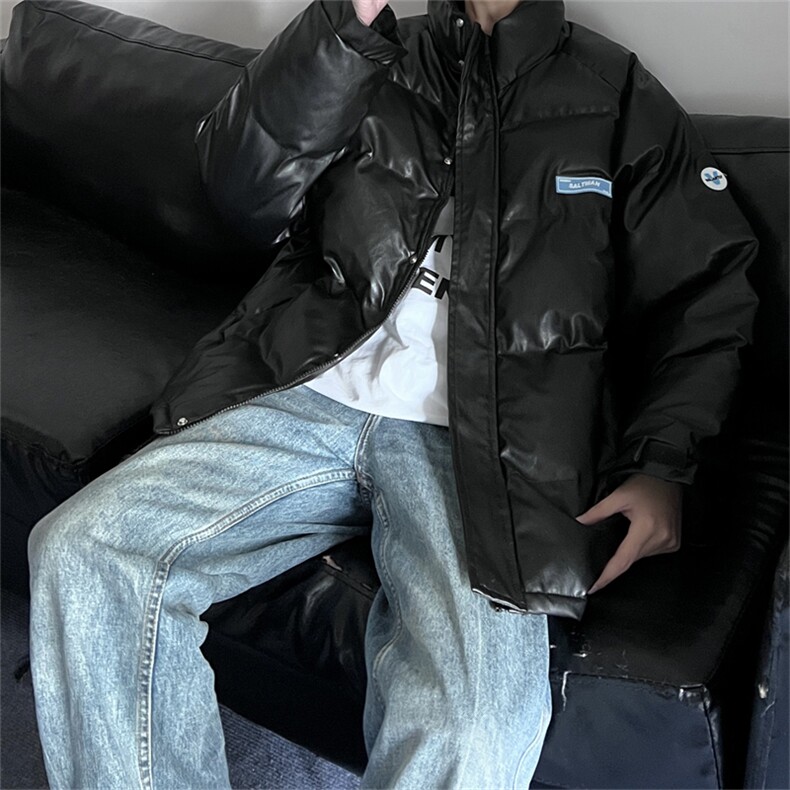 主推差价足纯色皮面包服PU皮棉衣加厚保暖外套XZ1213-MY16-P110,男装棉衣,星座1213