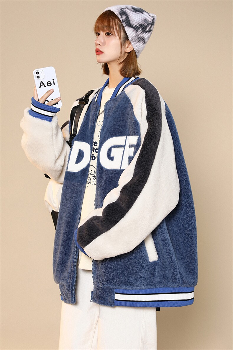冬款中性风保暖棉衣加绒羊羔绒棒球服外套男女8108-P120控价158,男装棉衣,电商A441-1