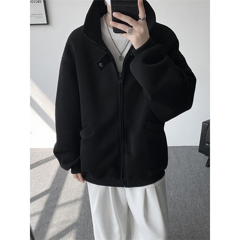 WY2025-特P55控98400克老钱风cleanfit短款宽松立领开衫外套男女,男装卫衣,电商A058-1（原电商C417）