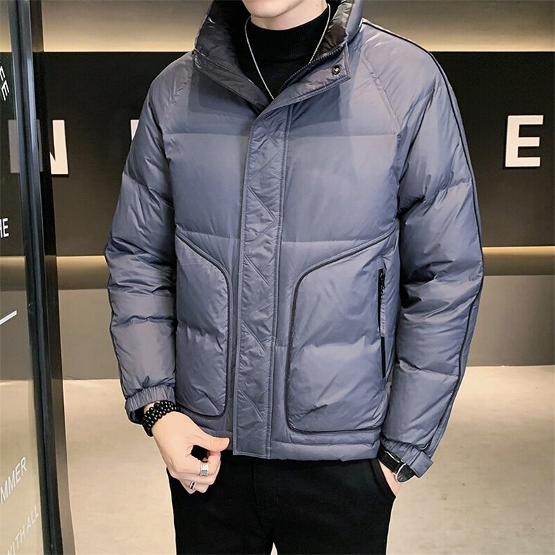 潮牌羽绒服男2024新款男装短款加厚帅气外套冬季轻薄保暖连帽上衣,男装羽绒服,钱塘6003（原4033）