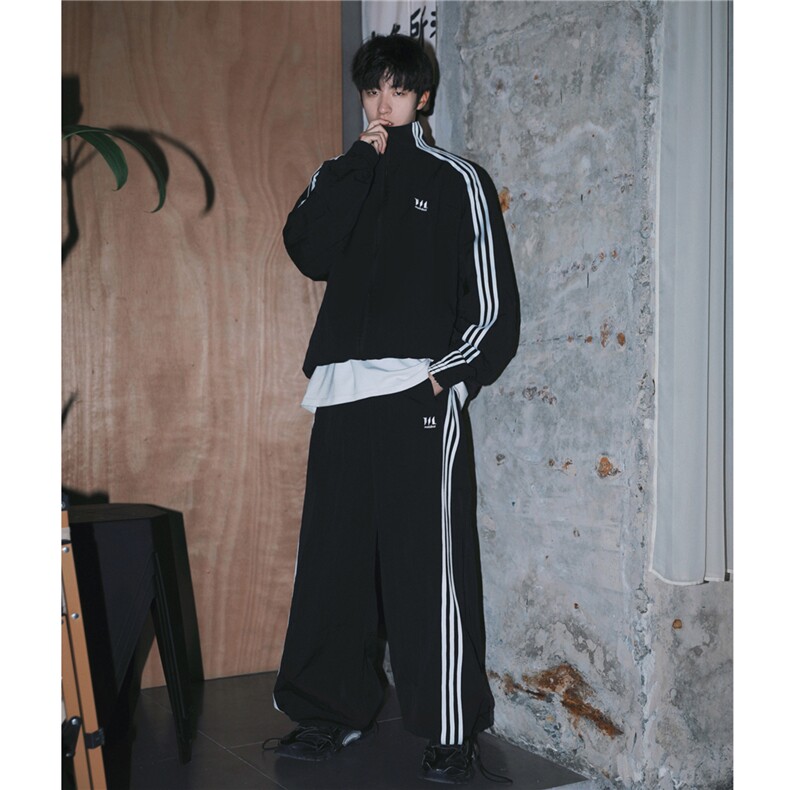 美式巴家三条杠情侣夹克外套长裤运动套装衣H1003P78裤KH123P58,男装夹克,电商A341