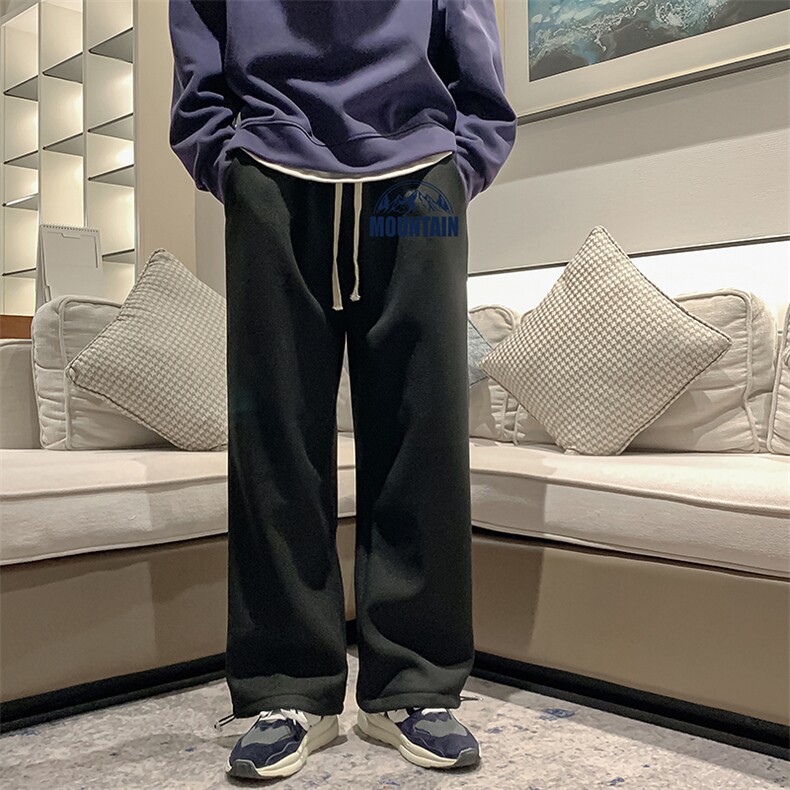 华夫格运动裤男大码抽绳休闲裤卫裤HK78255-P35加绒款P45,男装休闲裤,电商A040