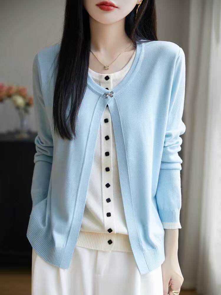 2025百搭时尚开衫简约显瘦，女装针织衫/毛衣，羿纯羊绒高端店