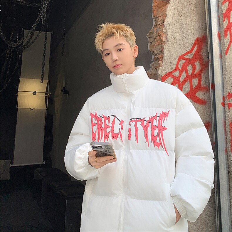 美式潮牌立领皮棉服男短款棉衣外套宽松面包服zx19批60,男装棉衣,星座307A