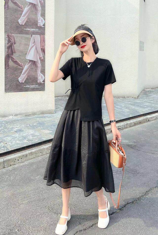 [现货]，气质显瘦两件套连衣裙，两色、三个尺码，女装连衣裙，依柏璐(1F)