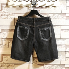 XZ103A-D198-P45-限价68日系漆大码破洞牛仔短裤肥仔，男装牛仔裤，星座103A