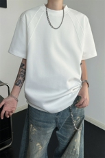 8XL-M美式高街高克重短袖T恤男宽松短款BOXY正肩上衣半袖DX334，男装T恤，电商D206-1