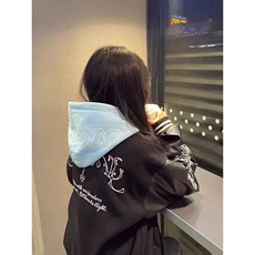 拼色棒球服外套2025年春秋季新款美式设计感潮牌高街刺绣情侣外套，女装短外套，星座218-8