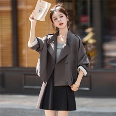 大量现货-2026年春季新韩版立领高级感短风衣外套，女装短外套，蓝诺裳