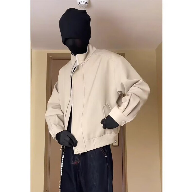 美式工装飞行夹克男高级感痞帅cleanfit立领外套短款青少年棒球服,男装夹克,星座506A