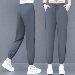 燕颉运动裤女夏季薄款冰丝裤子2023宽松速干九分裤显瘦休闲哈伦裤图片