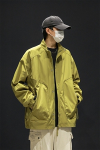 新款纯色冲锋衣宽松大码夹克男A157B-J228-P65图片
