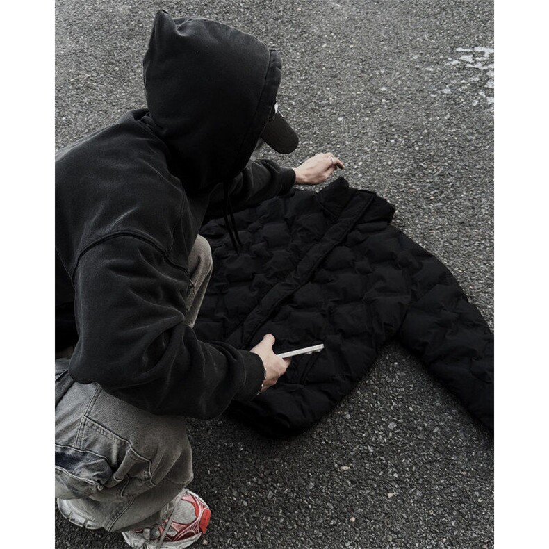 自家图现货！立领格子棉服外套设计感小众棉衣R211-P118/已注册,男装棉衣,星座1005-4