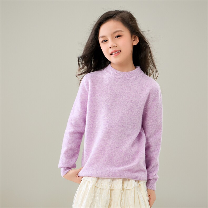 2025年时尚百搭通勤简约半高领儿童羊毛衫，童装儿童羊毛衫，奥澜羊绒