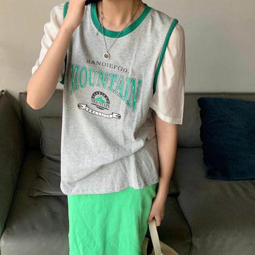 撞色拼接雪纺小衫，女装，i-D Sisters