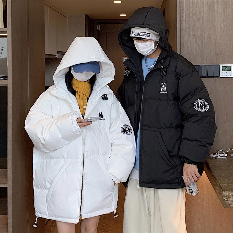 情侣装冬装新品小兔刺绣宽松男士棉衣情侣棉服外套G1035P128女,男装棉衣,电商A339