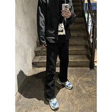 B221美式ins高街暗黑小众修身毛边微喇牛仔裤LK23004-P55控78，男装牛仔裤，电商B221
