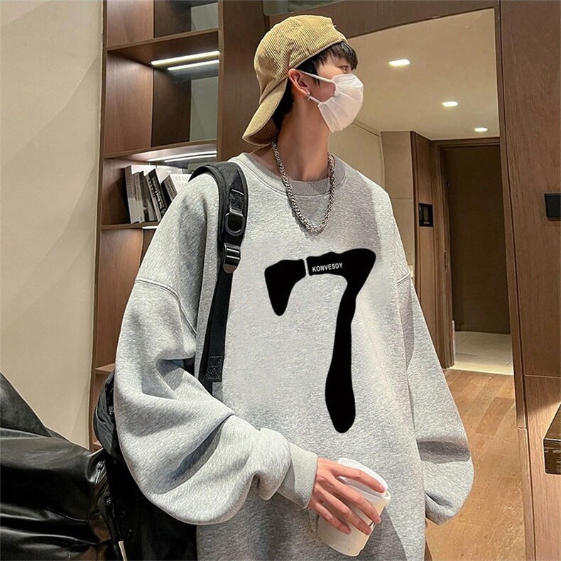 男圆领卫衣秋冬季新款宽松潮牌百搭休闲秋装上衣WY121-P34,男装卫衣,星座208-5