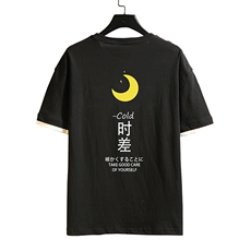 JT55047-P25假两件短袖t恤男大码胖子半袖体恤半截袖砖墙挂拍，男装T恤，电商A040A