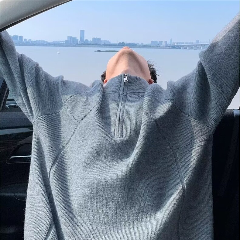 1506-1/GY2760/P56秋冬新款开衫毛衣美式复古休闲慵懒风，男装针织衫/毛衣，星座1506A