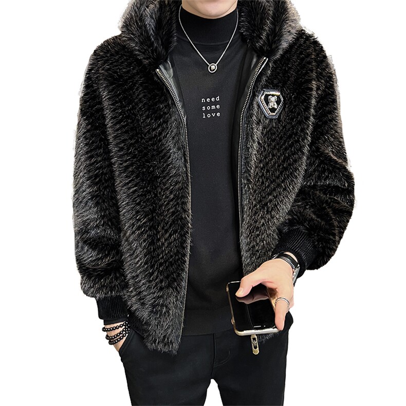 冬男士连帽外套中年商务休闲金貂绒夹克保暖上衣ZX8922-P255,男装夹克,星座1105-3